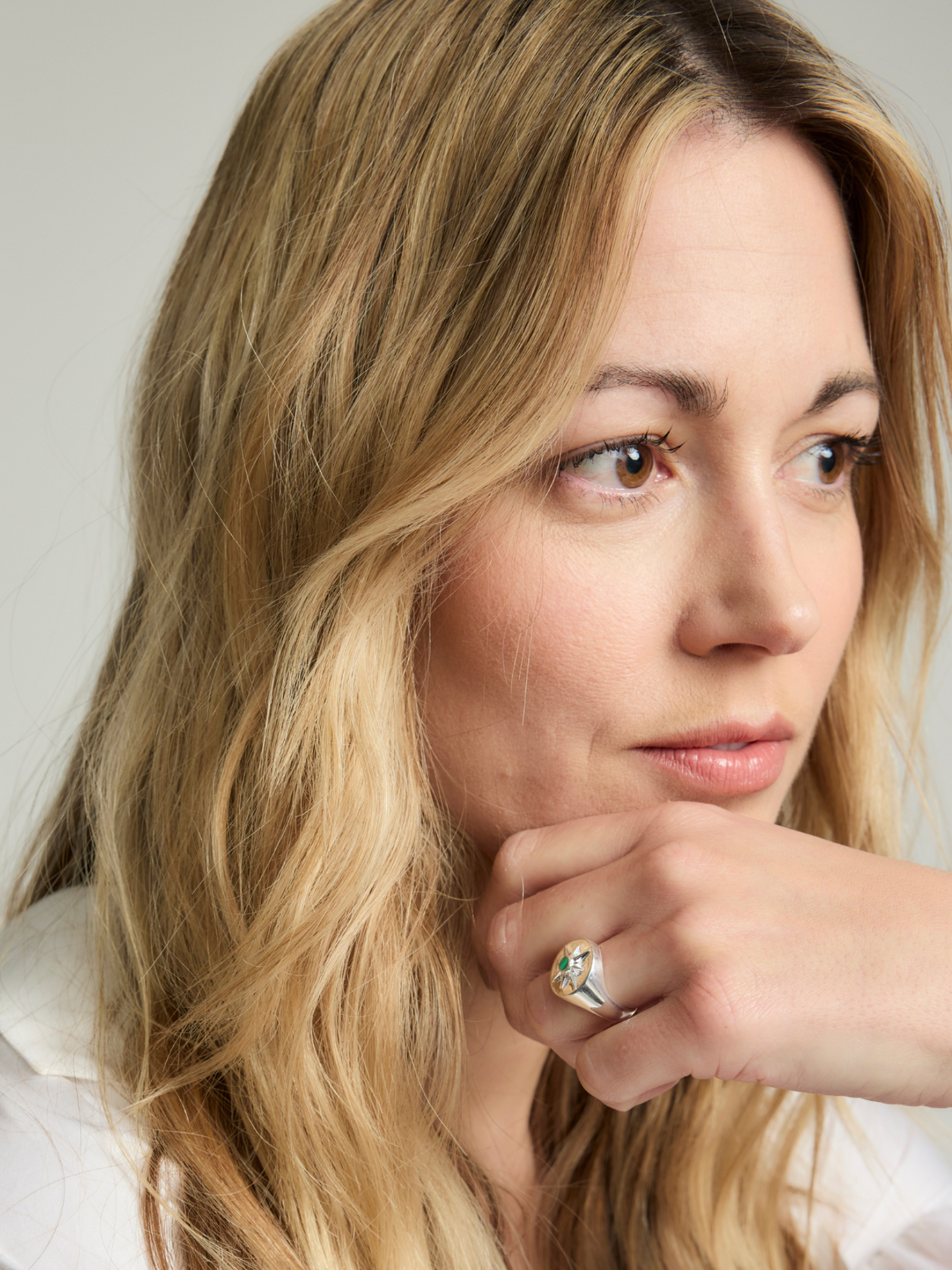 Sterling Silver Malachite Ring - Astrid | No More Nobody