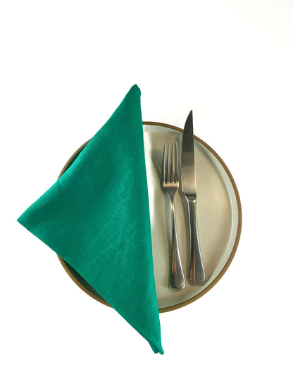 Forest Green Linen Napkin Set