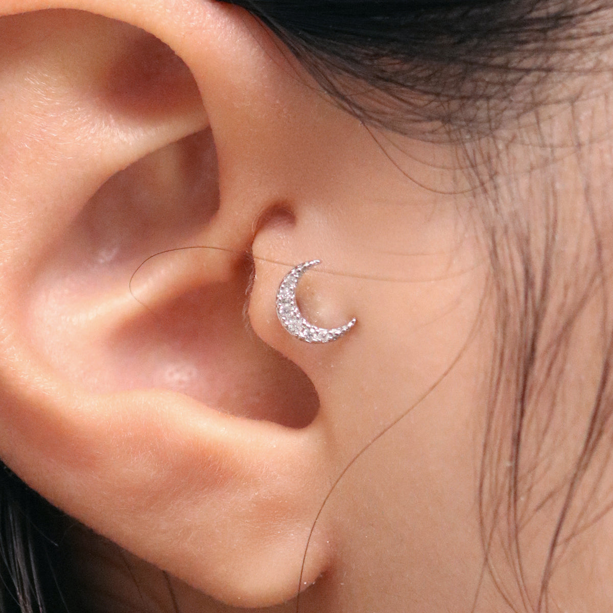 Crystal moon piercing