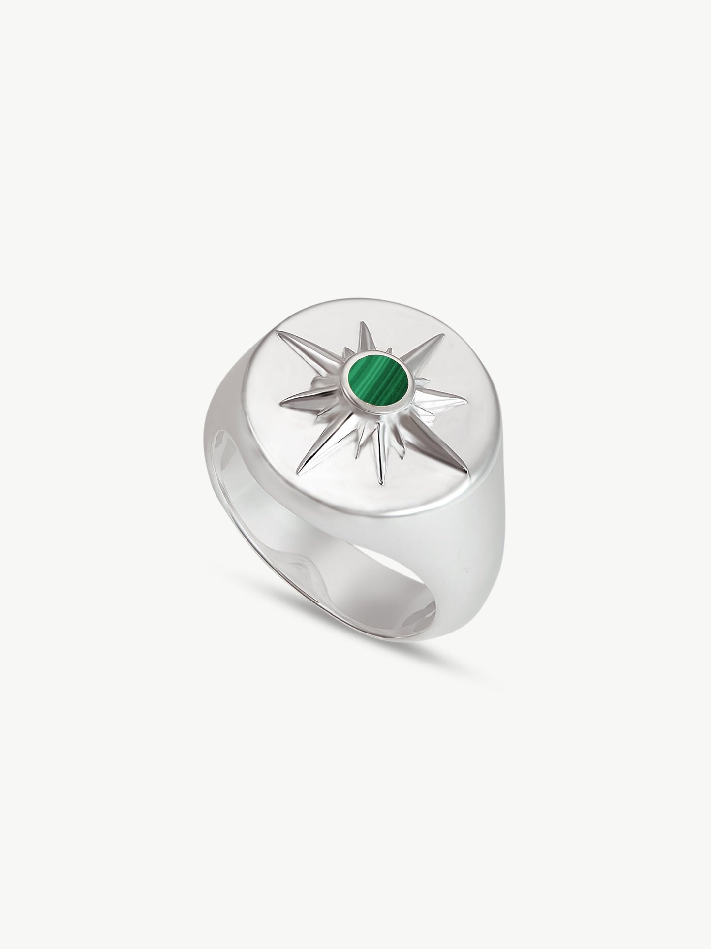 Sterling Silver Malachite Ring - Astrid | No More Nobody