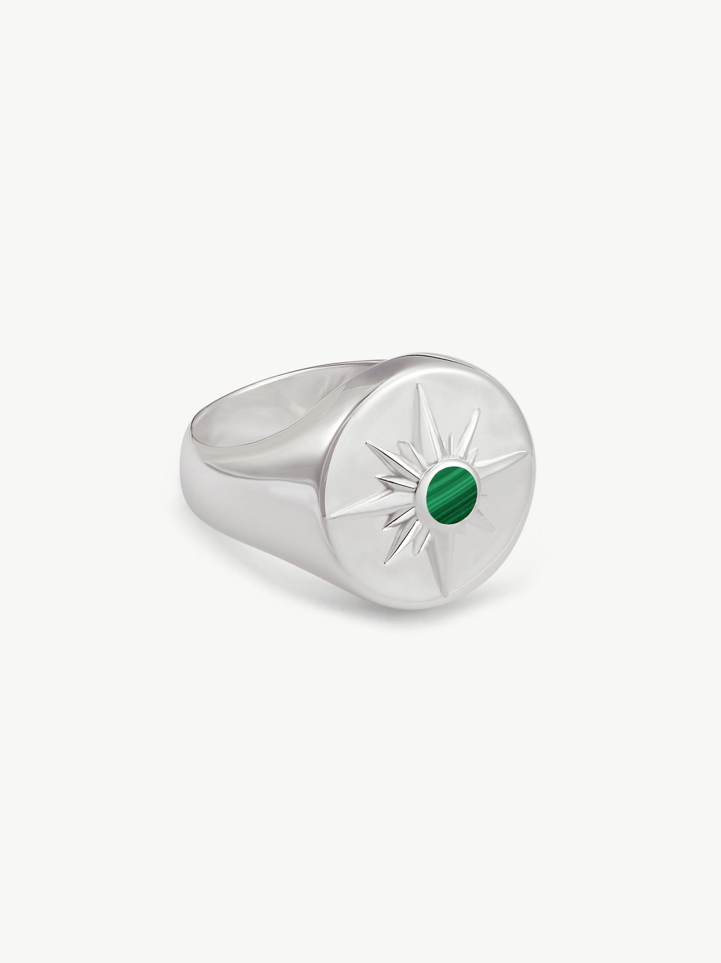 Sterling Silver Malachite Ring - Astrid | No More Nobody