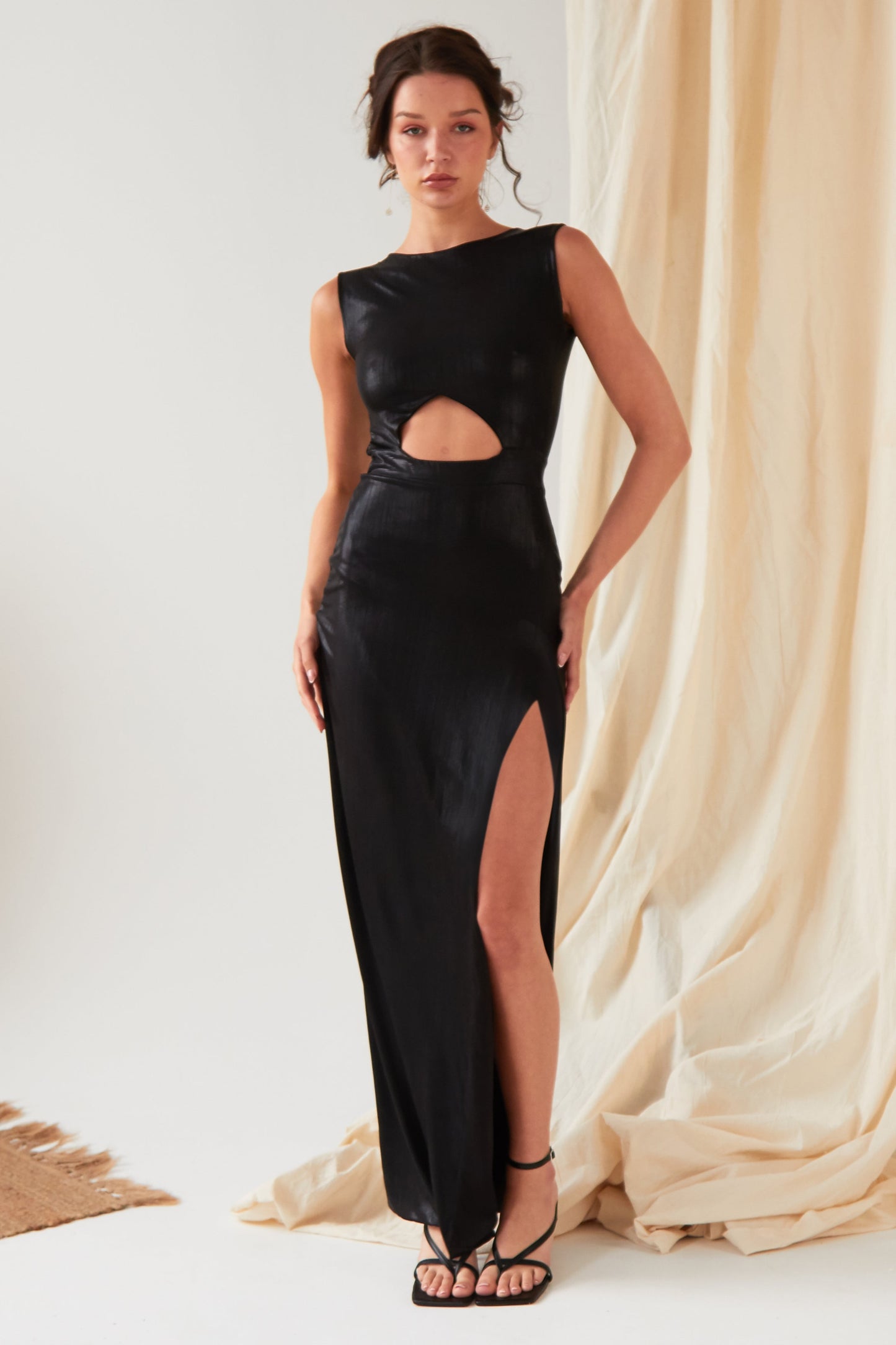 Black Cut-Out Maxi Dress
