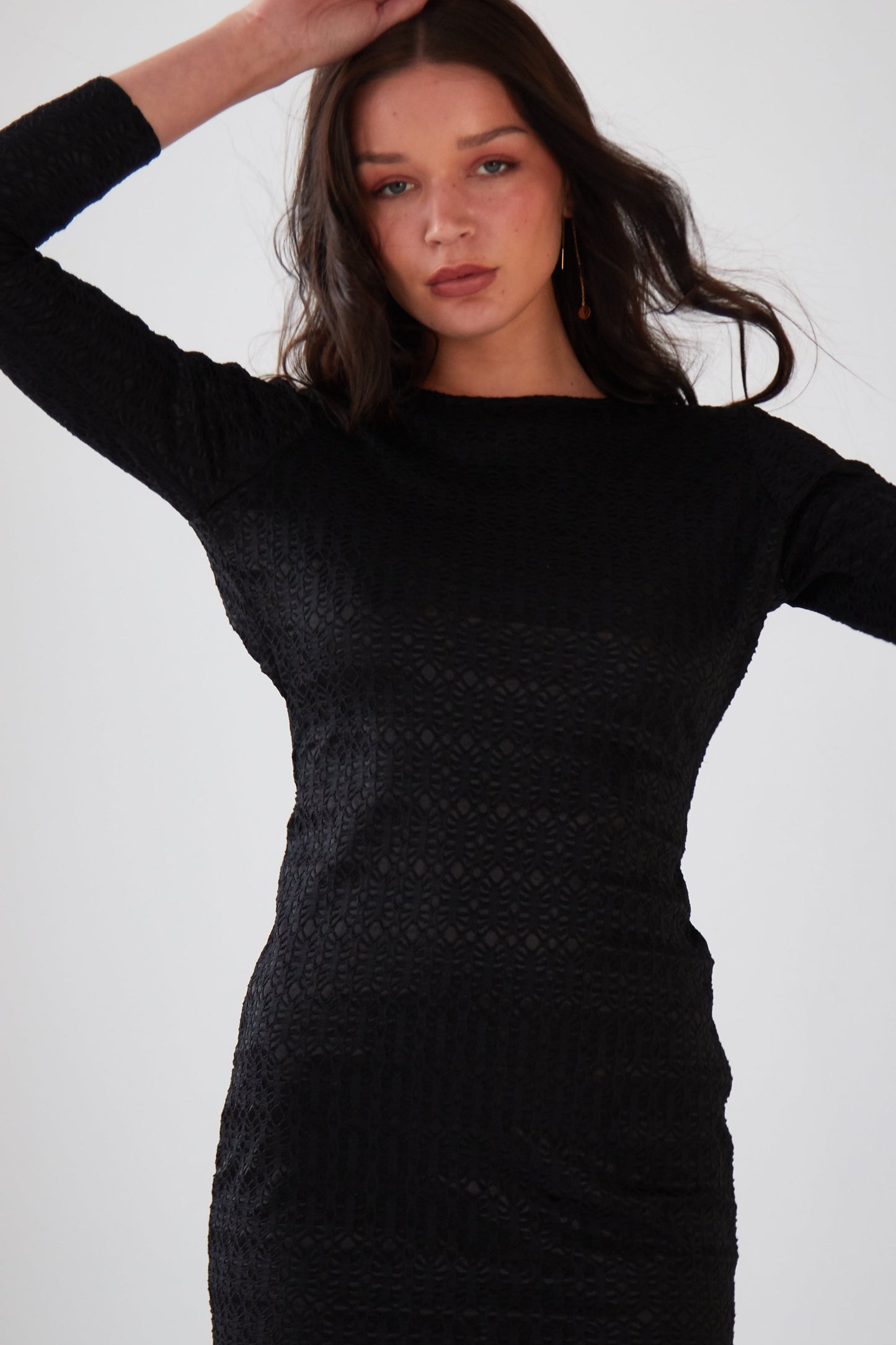 Black Twisted Backless Dress