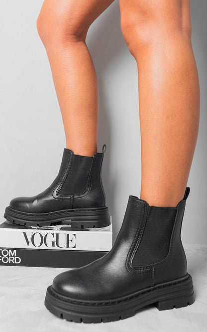 Chunky Chelsea Suede Ankle Boots