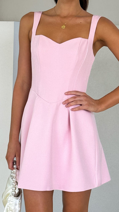 Misty Rose Mini Dress