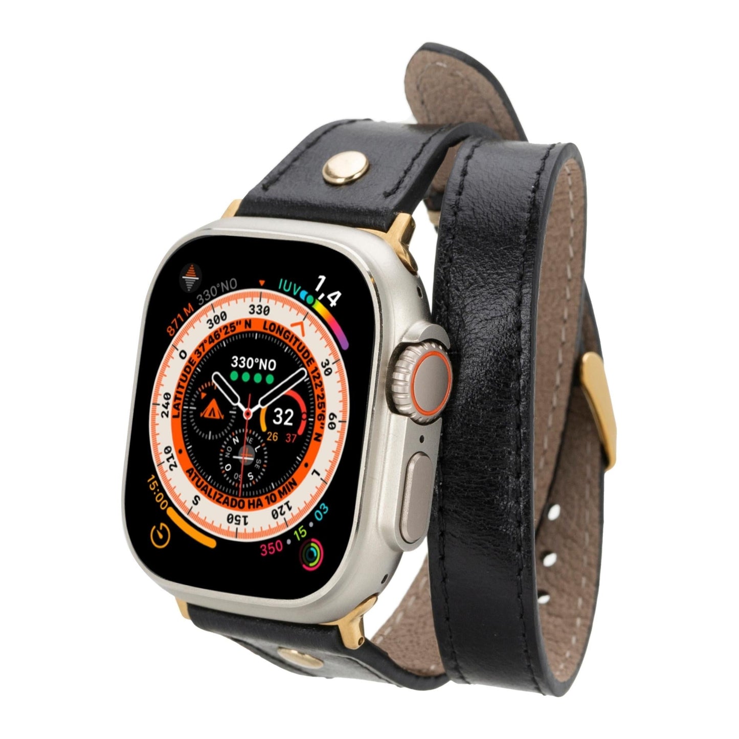 Syracuse Double Tour Leather Bands for Apple Watch 9, Ultra 2 and SE