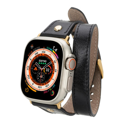 Syracuse Double Tour Leather Bands for Apple Watch 9, Ultra 2 and SE