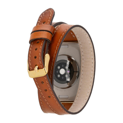Syracuse Double Tour Leather Bands for Apple Watch 9, Ultra 2 and SE
