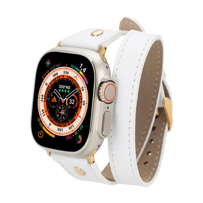 Syracuse Double Tour Leather Bands for Apple Watch 9, Ultra 2 and SE